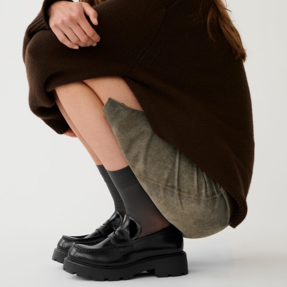 Vagabond Black Chunky Leather Loafers